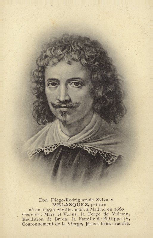 Diego Velasquez, spansk målare (litografi) av French School