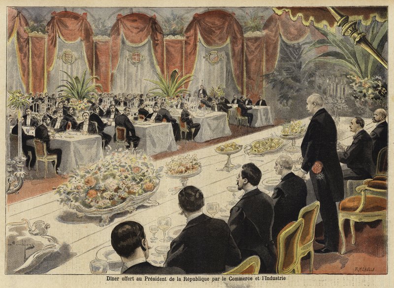 Middag för ledare för fransk handel och industri på Paris Bourse, 1897 av French School