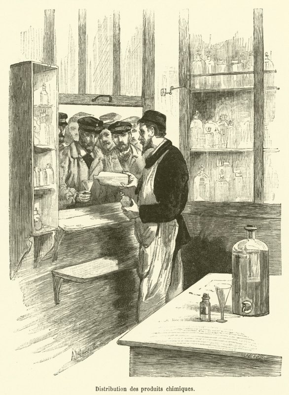 Distribution av kemiska produkter (gravyr) av French School