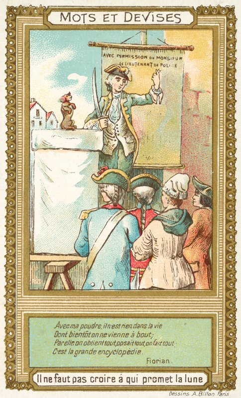 Tro inte vem som lovar månen (chromolitho) av French School