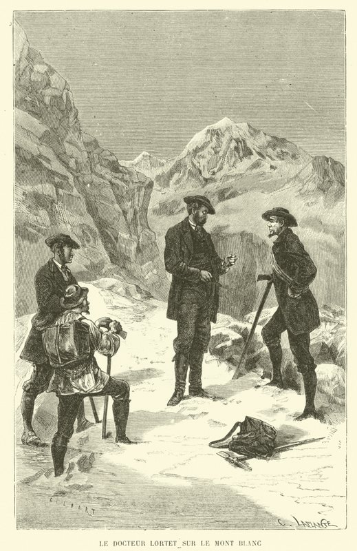 Doktor Lortet på Mont Blanc (gravyr) av French School