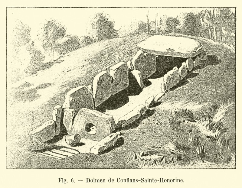 Dolmen från Conflans-Sainte-Honorine av French School