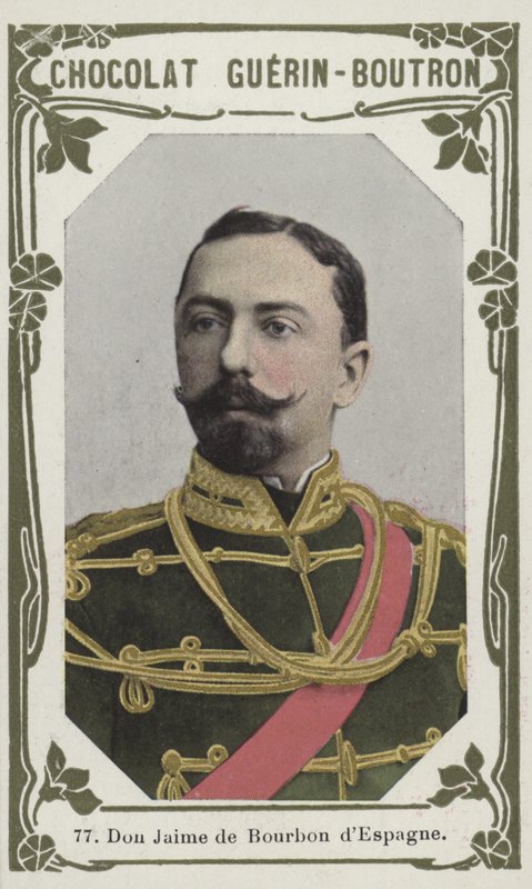Don Jaime de Bourbon dEspagne (färgad bild) av French School