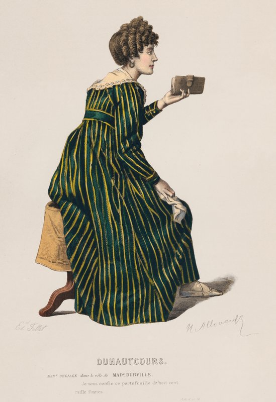 Duhautcours, Akt V, Sc IX (färgad gravyr) av French School