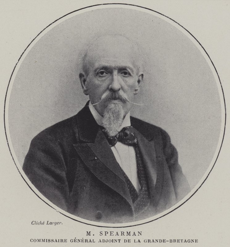 Edmund Spearman, biträdande generalkommissionär för British Commission for the Exposition Universelle 1900, Paris (färg litho) av French School