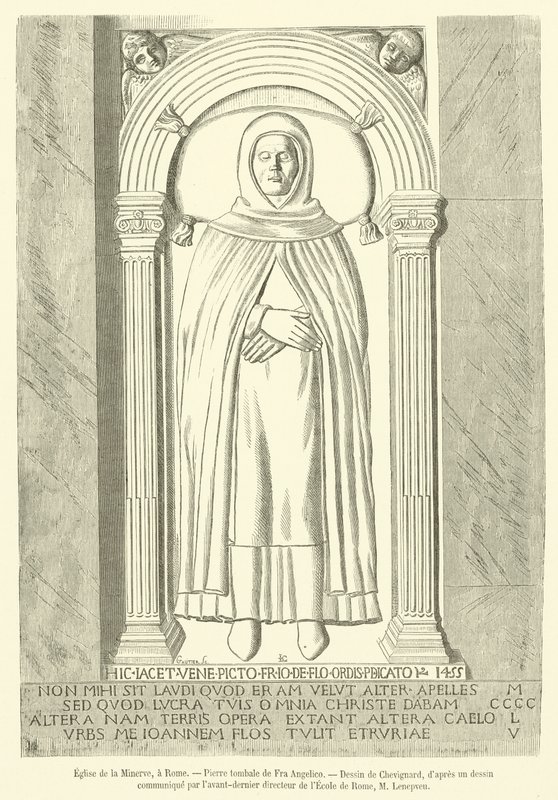 Kyrkan La Minerva, Rom, Fra Angelicos gravsten (gravyr) av French School