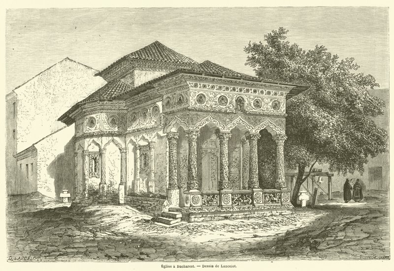 Eglise e Bucharest (gravyr) av French School