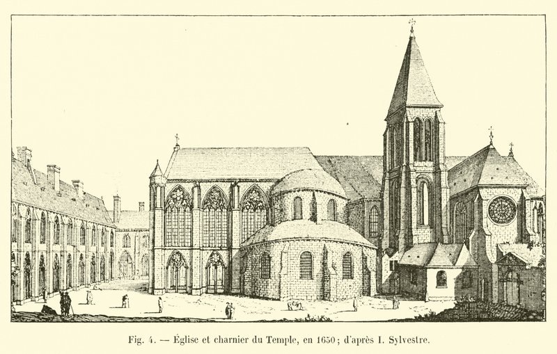 Templets kyrka och karnelhus, 1650; efter I Sylvester av French School