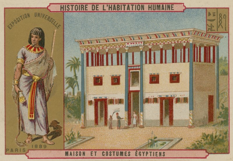 Egyptiskt hus och kostymer av French School