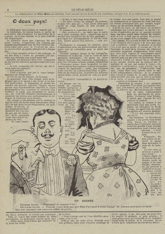 På kvällen. Illustration för Le Pele-Mele av French School