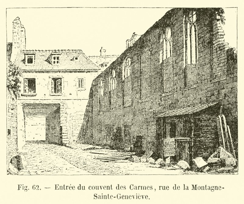 Ingång till karmelitklostret, rue de la Montagne-Sainte-Genevieve av French School