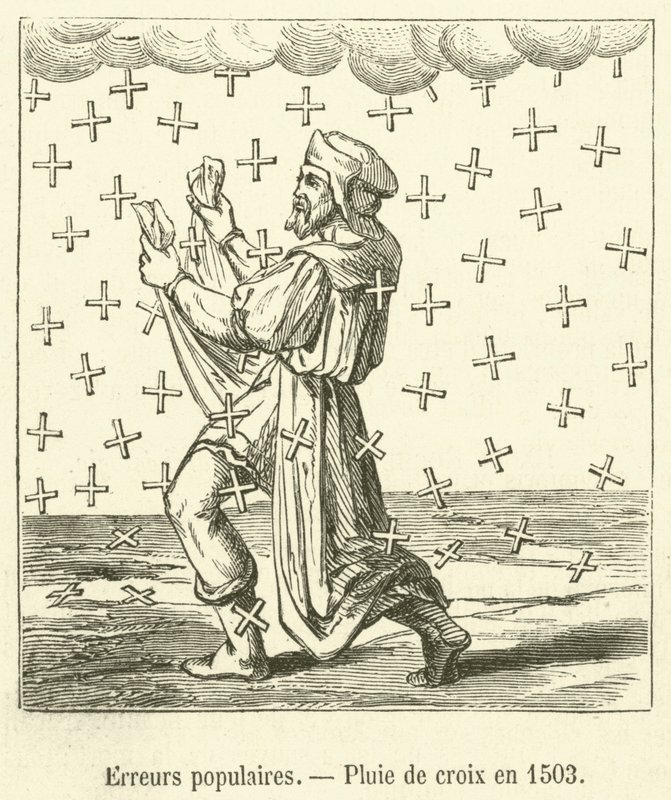 Populära fel, Korsregn 1503 (gravyr) av French School