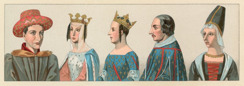 Europa medeltidsdräkt av French School