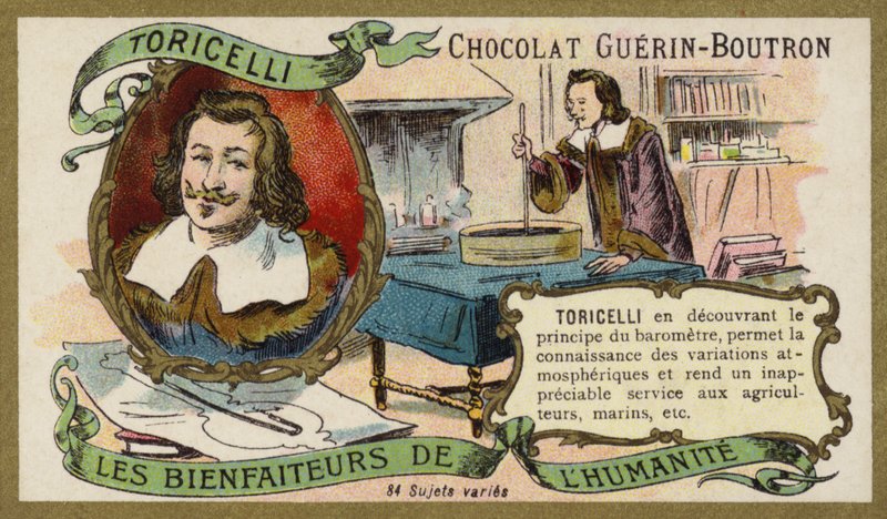 Evangelista Torricelli, italiensk fysiker och matematiker (chromolitho) av French School