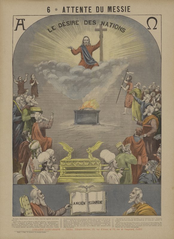 Förväntan på Messias (färg litho) av French School