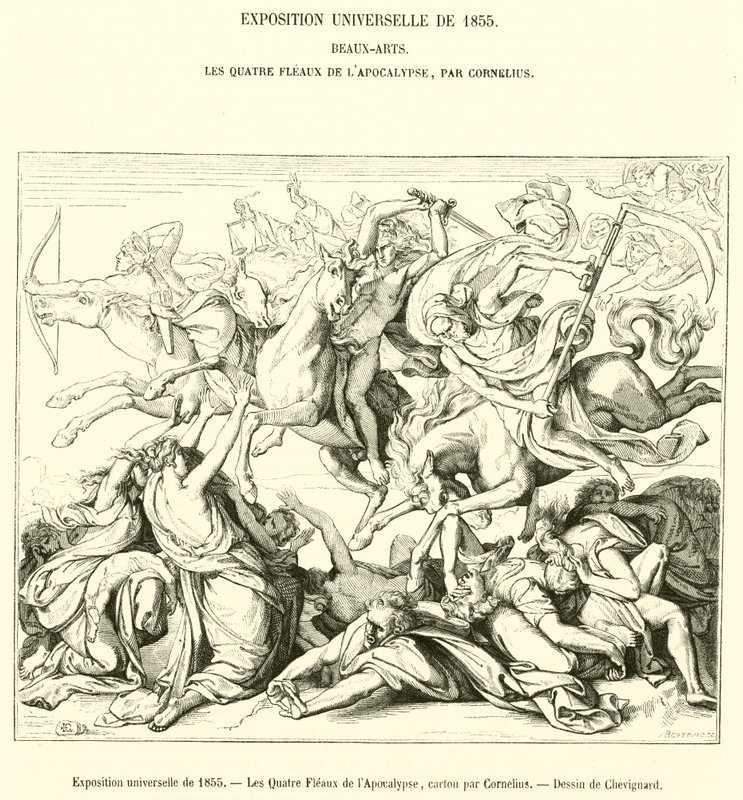 Universell utställning 1855, Apokalypsens fyra plågor (gravyr) av French School