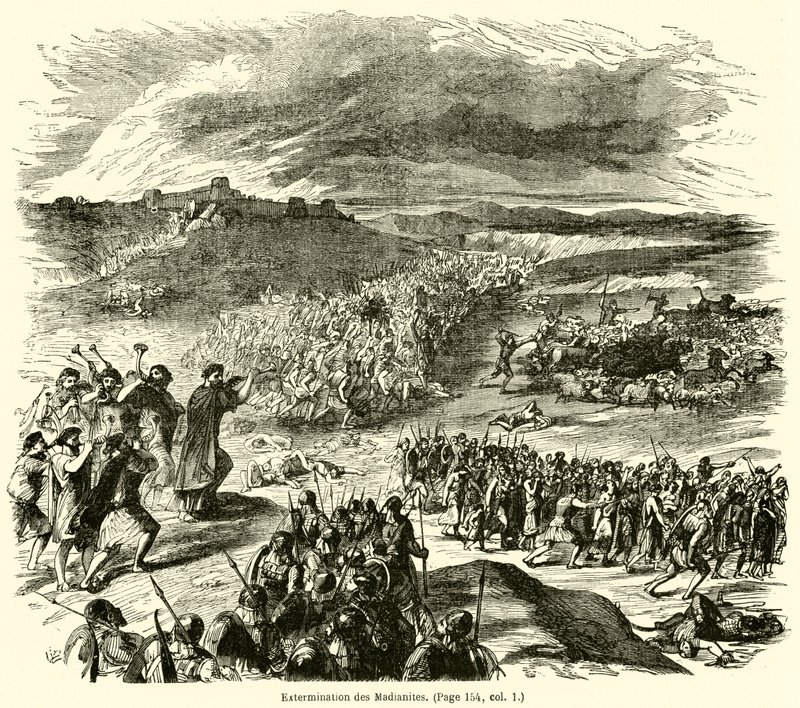 Extermination des Madianites (gravyr) av French School