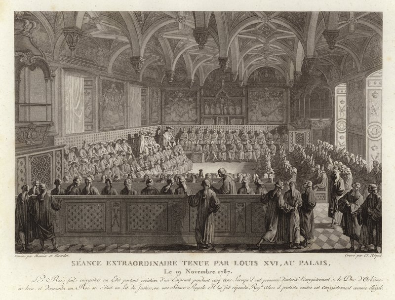 Extraordinär session som hölls av Ludvig XVI på slottet i Versailles av French School