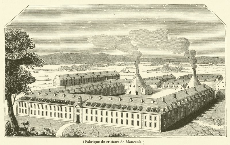 Moncenis kristallfabrik (gravyr) av French School