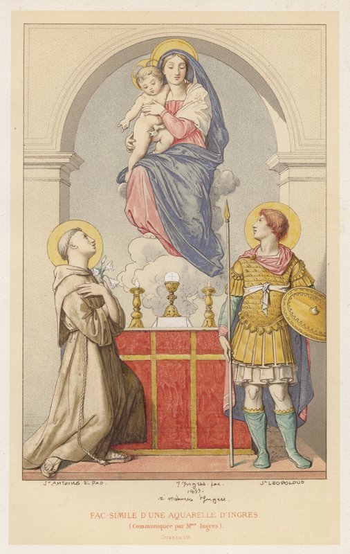 Faksimil av en akvarell av Ingres, kommunicerad av fru Ingres (chromolitho) av French School