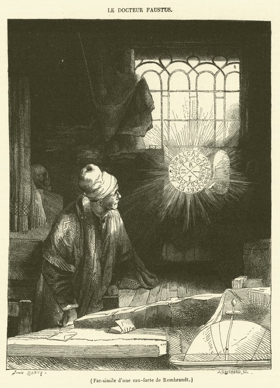 Faksimil av en gravyr av Rembrandt av French School