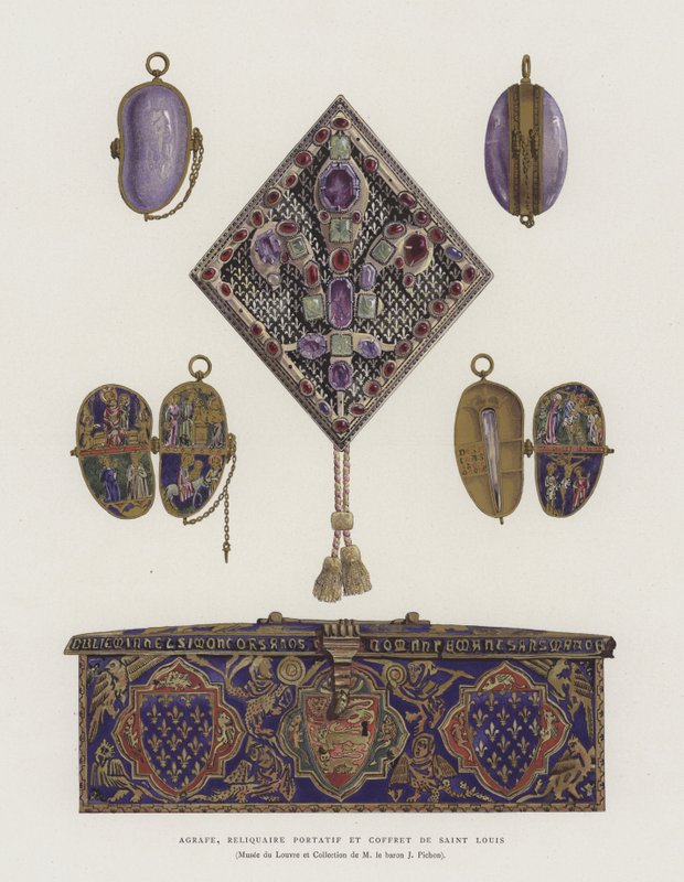 Fäst, bärbart relikskrin och kista från St Louis (Louis IX av Frankrike) av French School