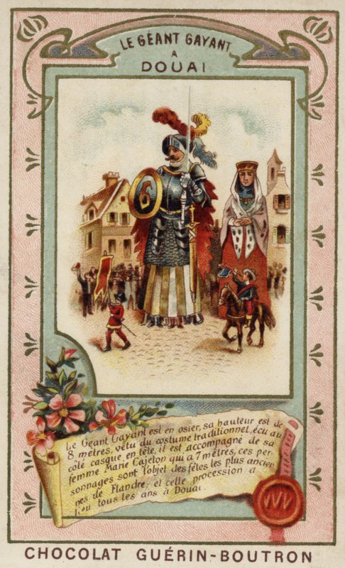 Festival of Gayant the giant, Douai, Frankrike (chromolitho) av French School