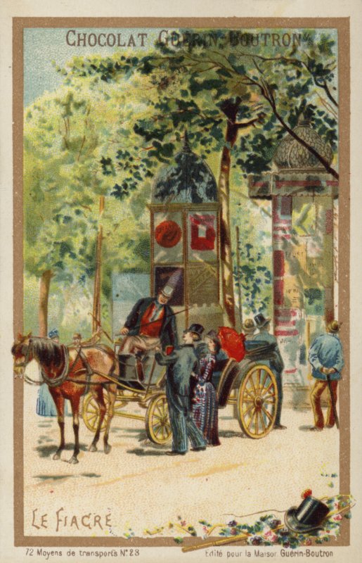 Fiacre (chromolitho) av French School
