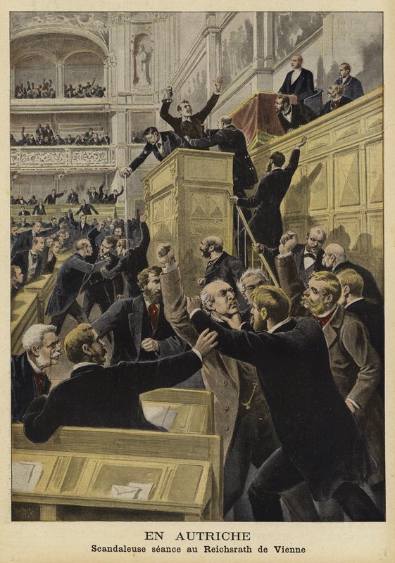 Strid i det kejserliga rådet, Wien, 1897 av French School