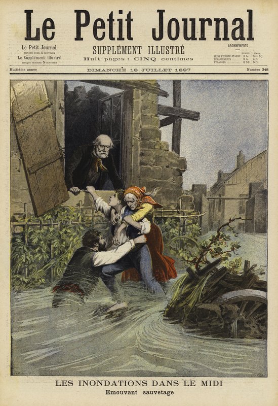 Översvämningar i Midi, Frankrike, 1897 av French School