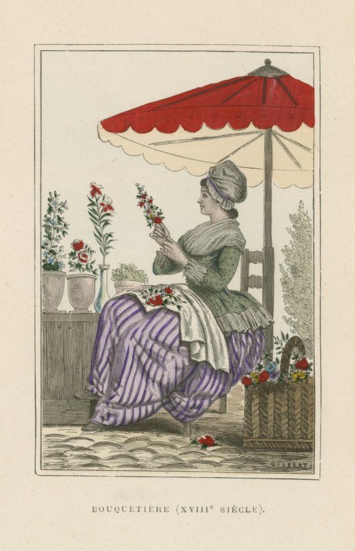 Blomsterförsäljare, 1700-tal av French School