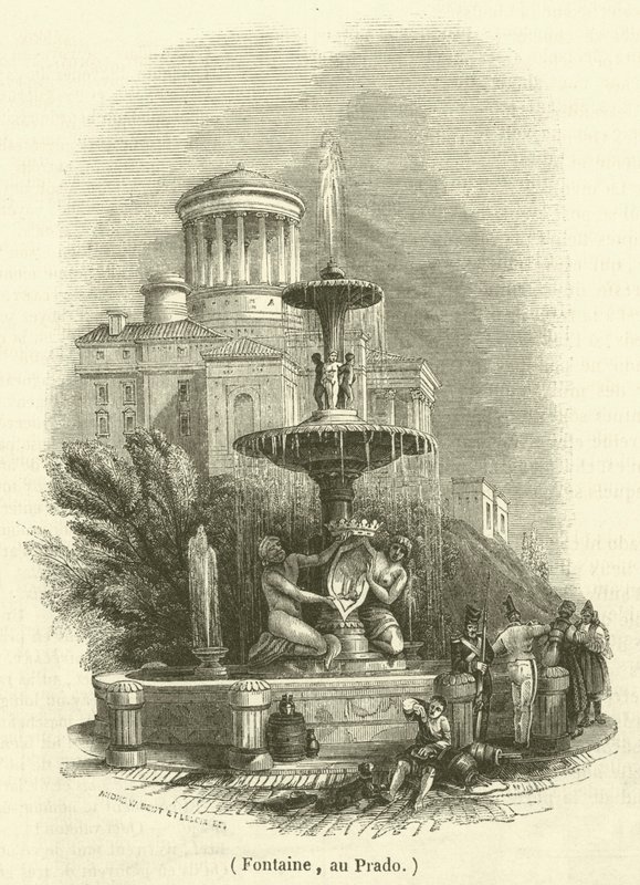 Fontaine, au Prado (gravyr) av French School