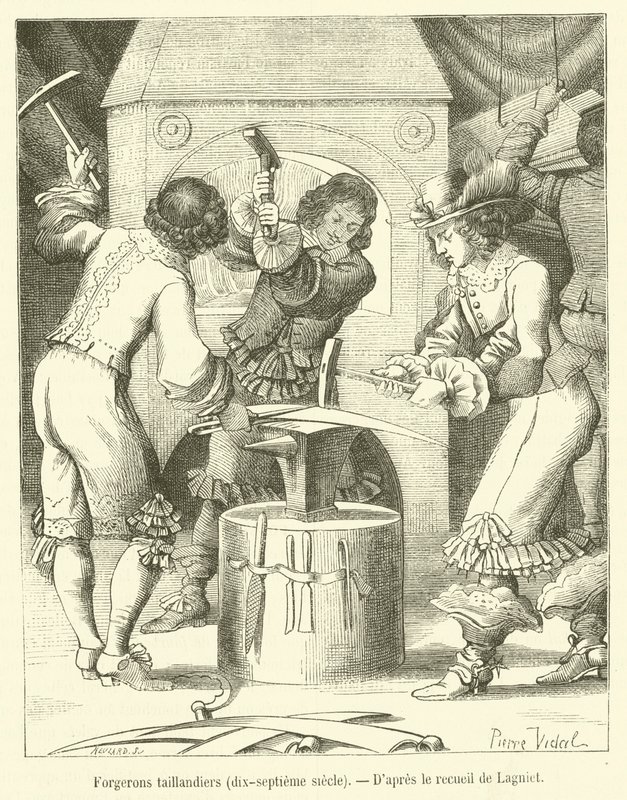 Verktygssmeder, 1600-talet (gravyr) av French School