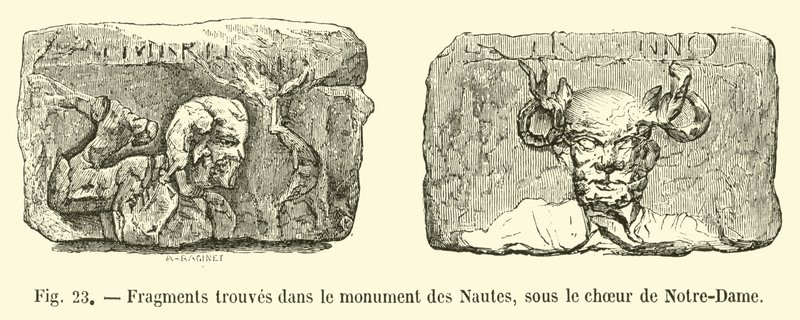 Fragment hittade i monumentet Nautes, under Notre-Dames kör av French School