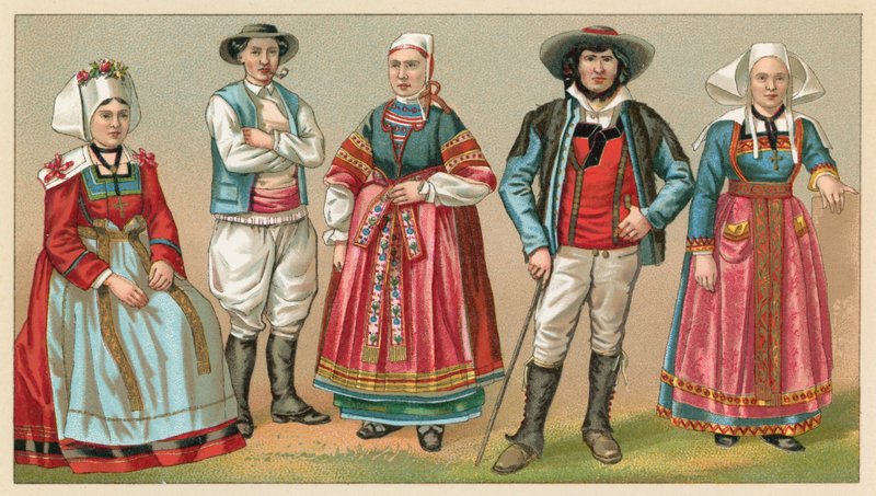 Frankrike kostym av French School