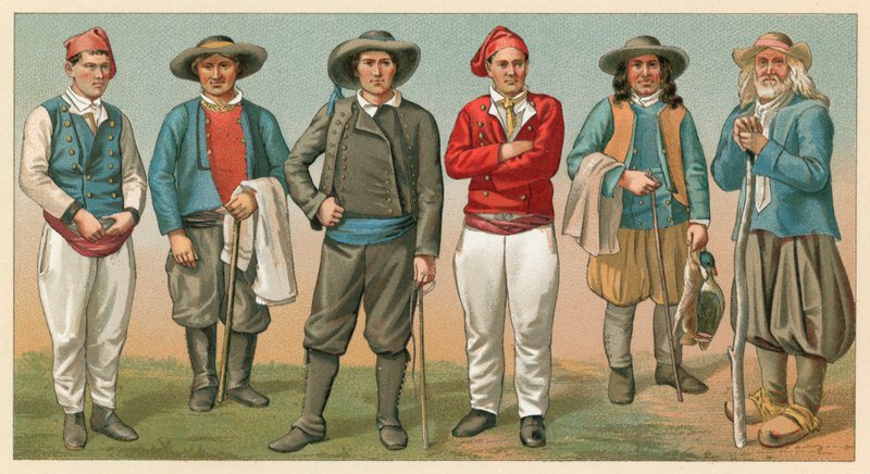 Frankrig kostumer av French School