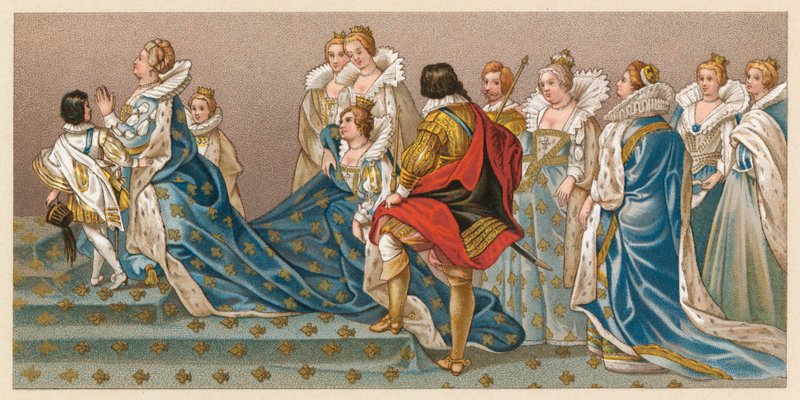 Frankrike XVI-XVIIth Cent Dräkt av French School