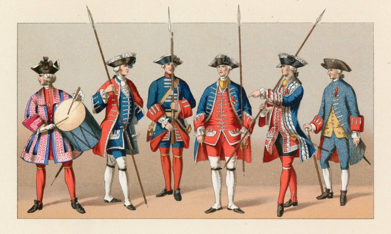 Frankrike XVIIIth Cent Dräkt av French School