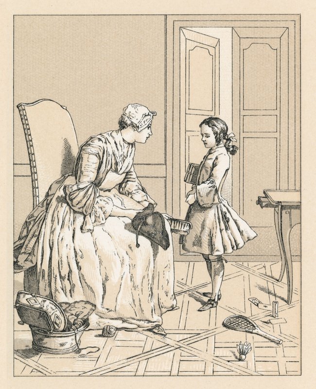 Frankrike XVIIIth Cent Dräkt av French School
