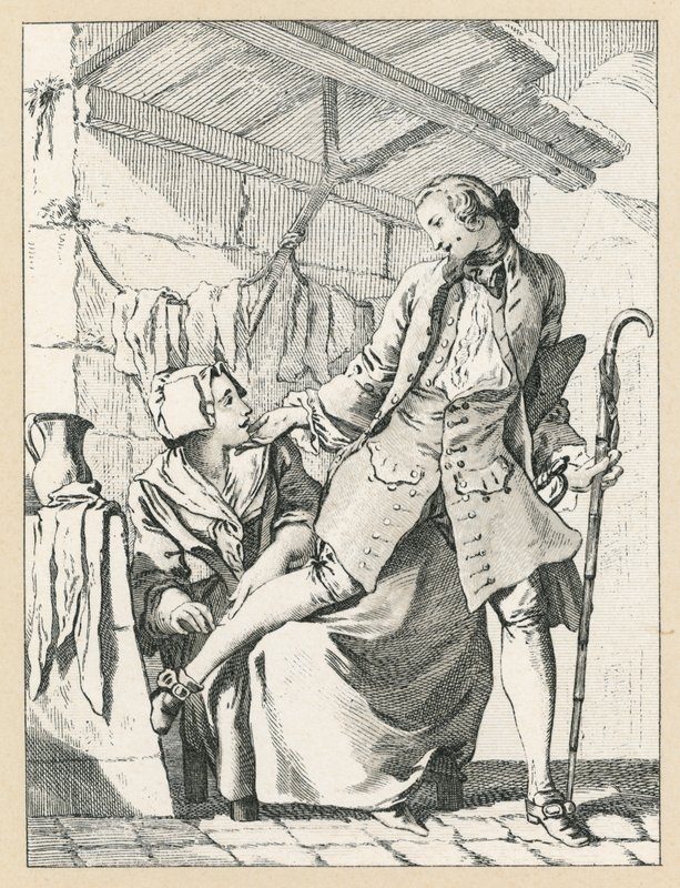 Frankrike XVIIIth Cent Dräkt av French School