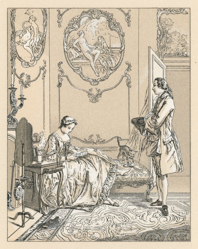 Frankrike XVIIIth Cent Dräkt av French School