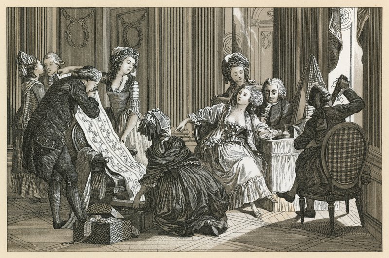Frankrike XVIIIth Cent Dräkt av French School