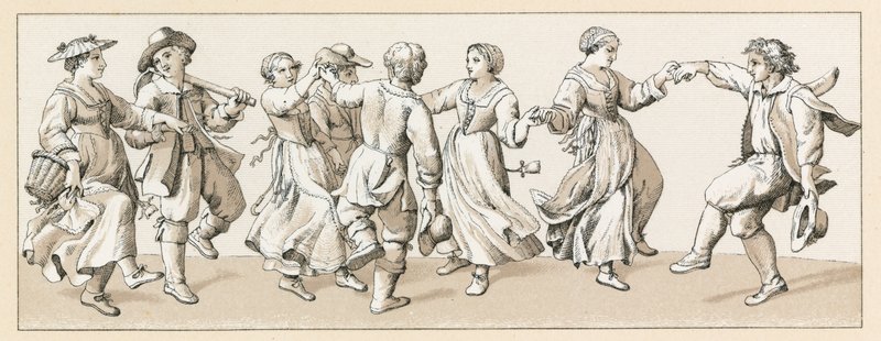 Frankrike XVIIth Cent Dräkt av French School