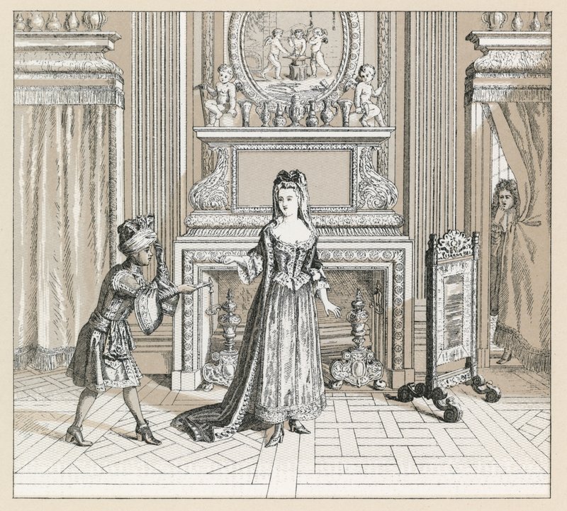 Frankrike XVIIth Cent Dräkt av French School