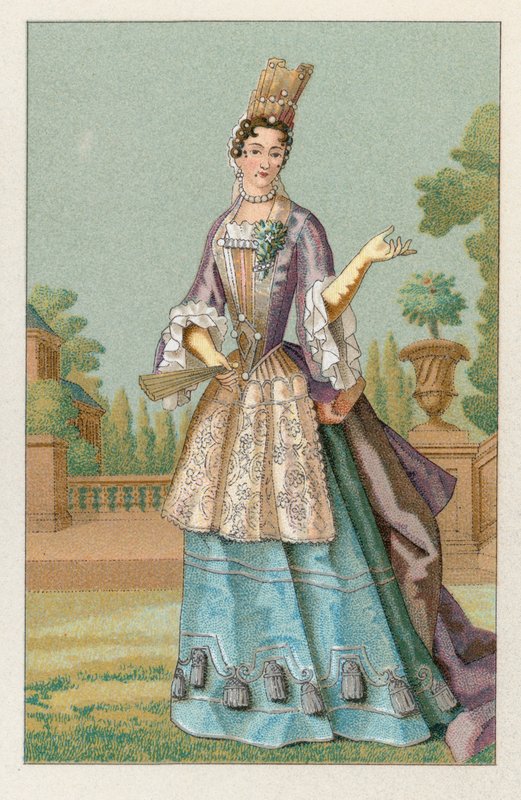 Frankrike XVIIth Cent Dräkt av French School