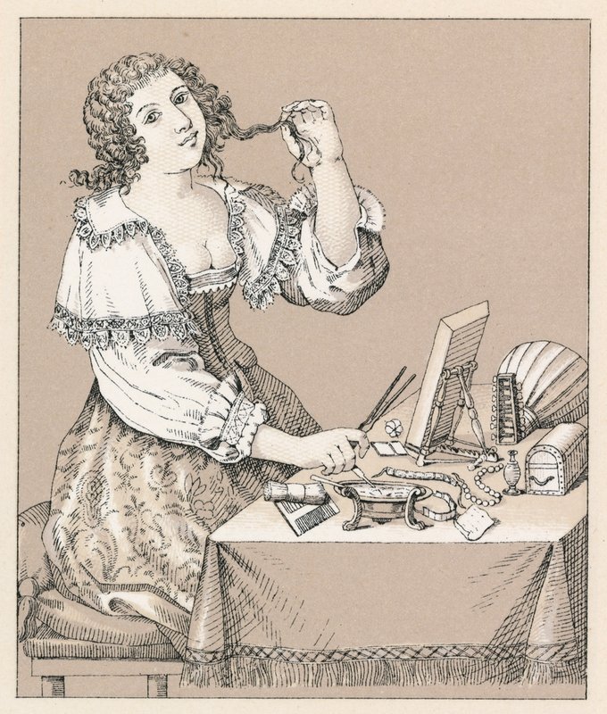 Frankrike XVIIth Cent Dräkt av French School