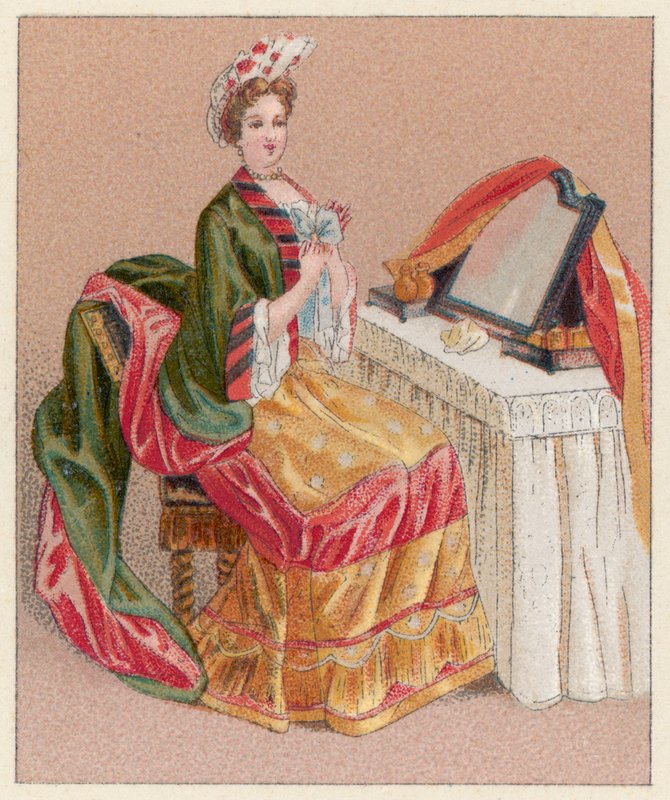 Frankrike XVIIth Cent Dräkt av French School