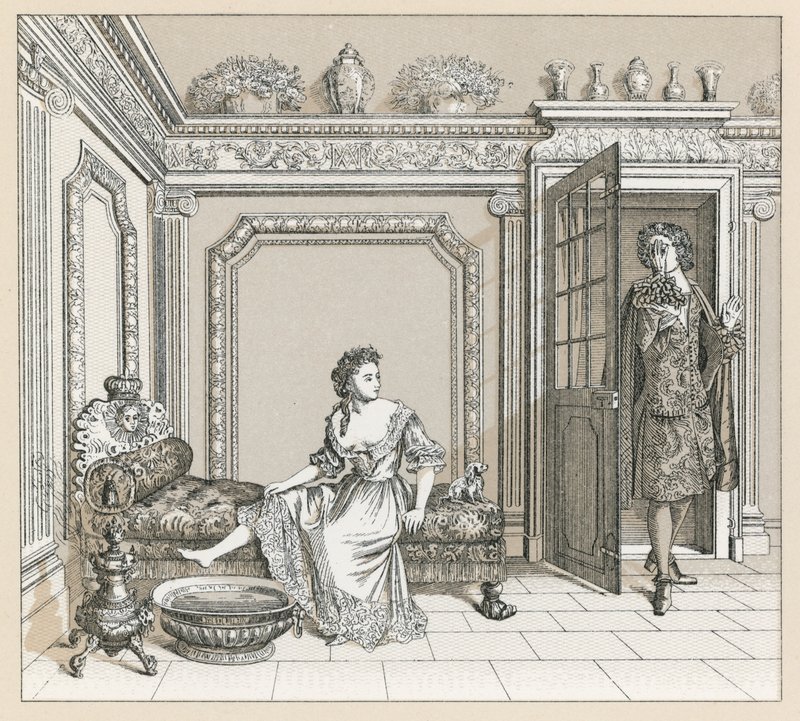 Frankrike XVIIth Cent Dräkt av French School