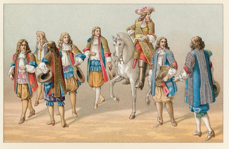 Frankrike XVIIth Cent Dräkt av French School