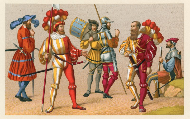 Frankrike XVIth Cent Dräkt av French School